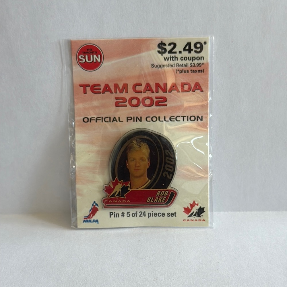 Rob Blake 2002 Team Canada Collectors Pin / Pin #5